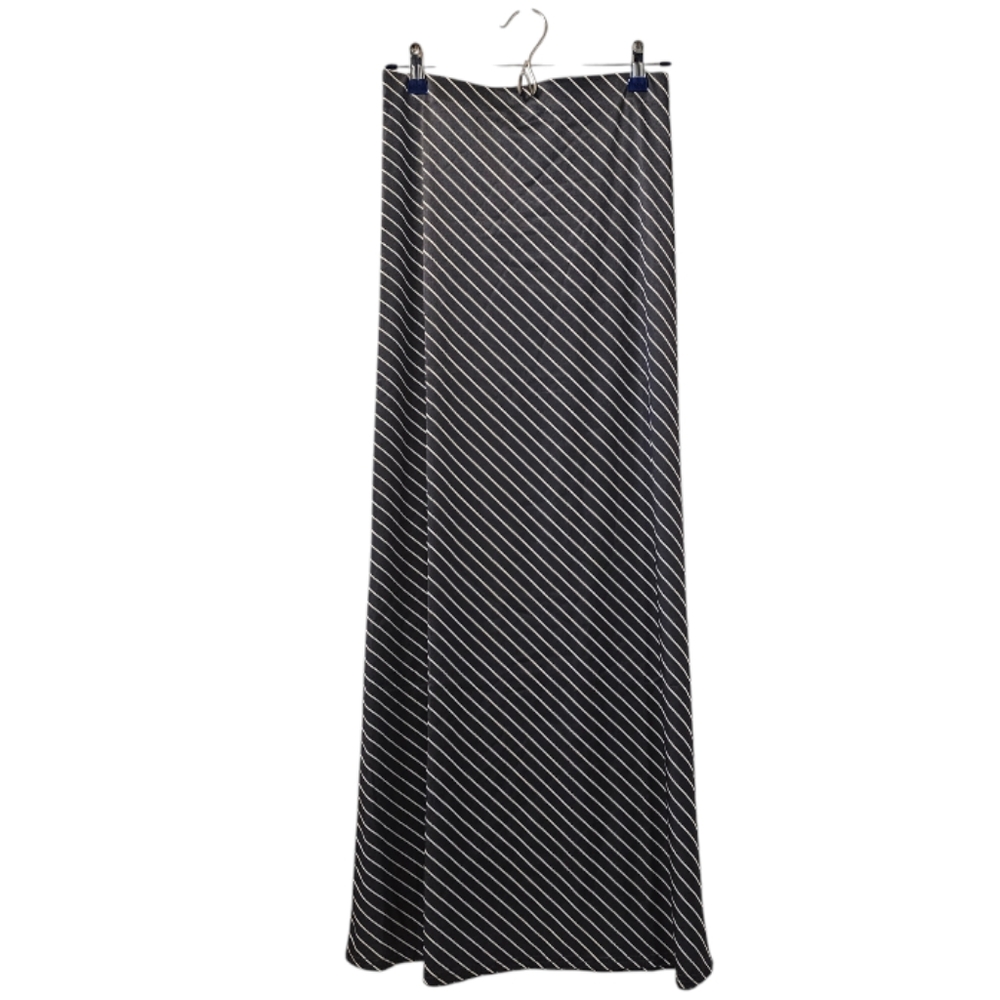 Blue and White ASOS Design Women's Satin Twill Maxi Skirt